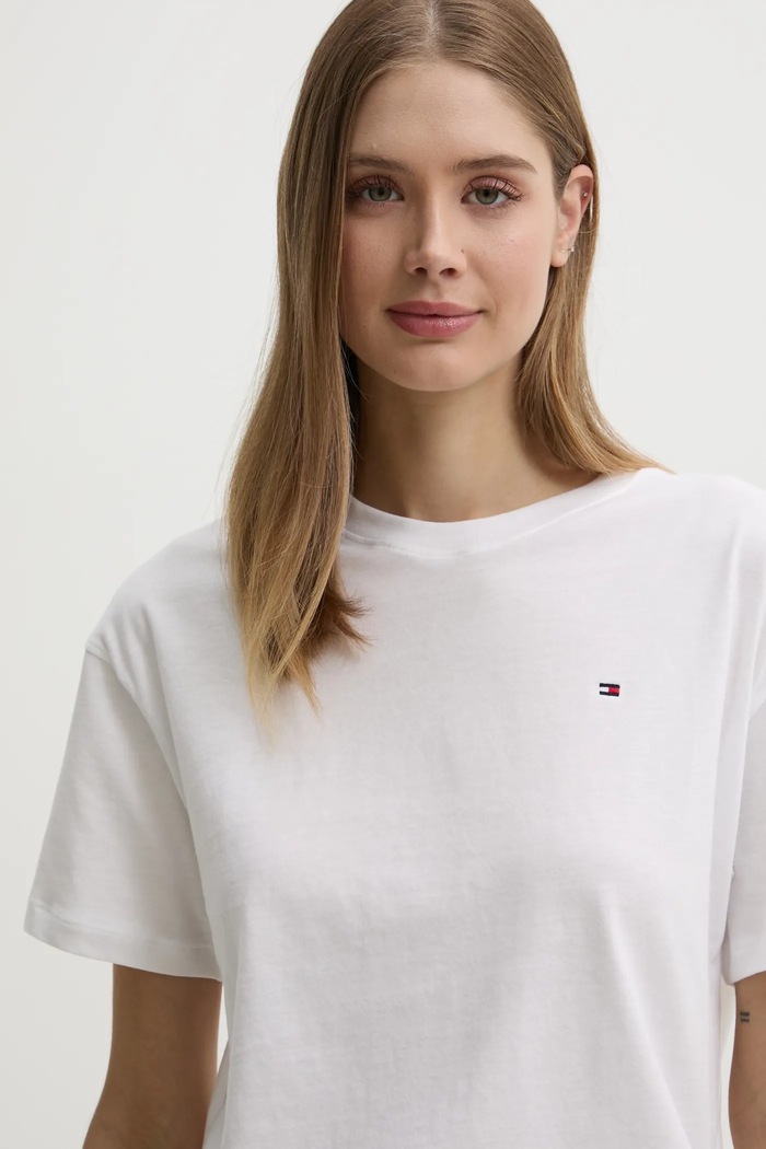 Tommy Hilfiger piżama dwuczęściowa damska bawełniana biały UW0UW05760