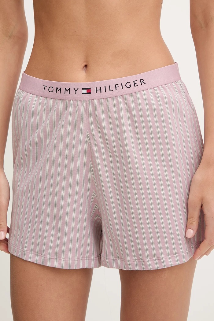 Odzież Tommy Hilfiger Piżama dwuczęściowa damska bawełniana UW0UW05760 beżowy