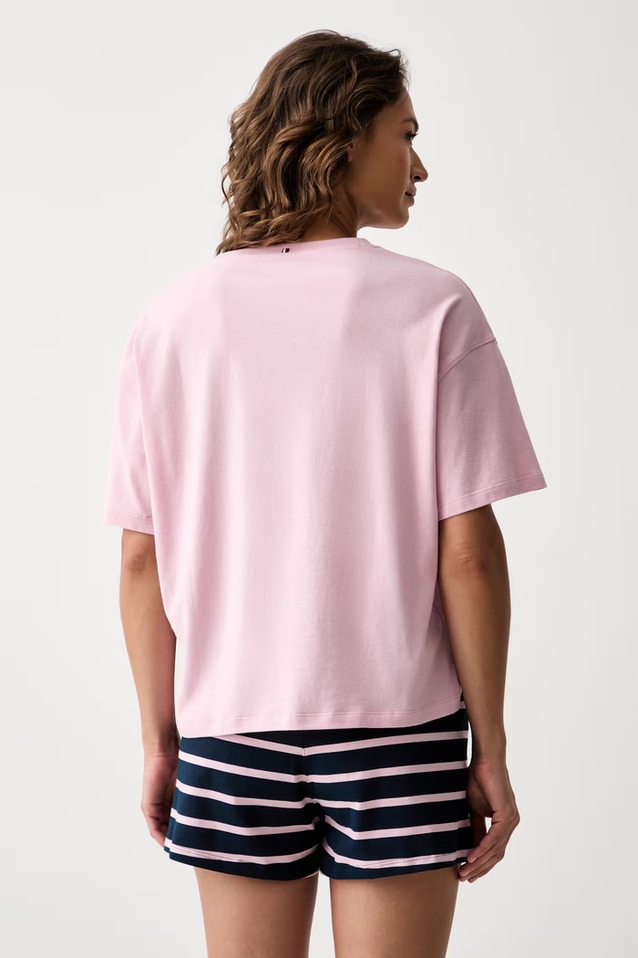Odzież Tommy Hilfiger piżama dwuczęściowa damska bawełniana UW0UW05760 różowy