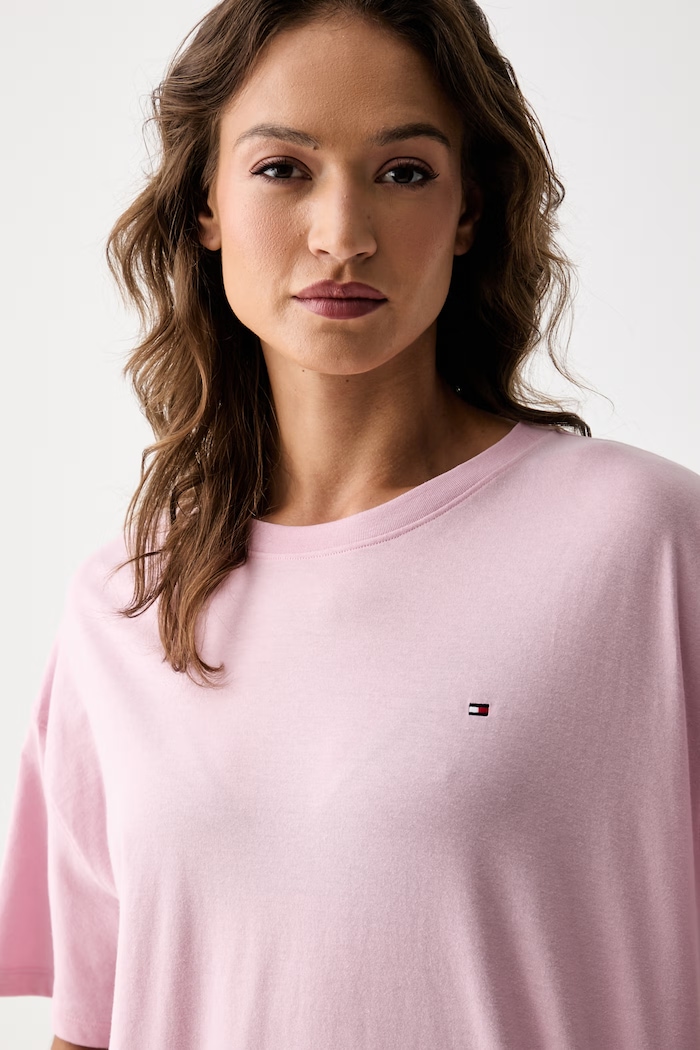 Tommy Hilfiger piżama dwuczęściowa damska bawełniana różowy UW0UW05760