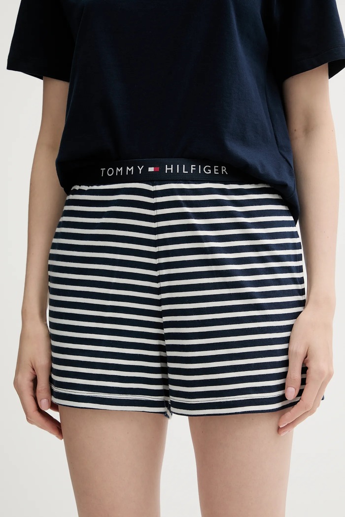 Tommy Hilfiger piżama dwuczęściowa damska bawełniana UW0UW05760 granatowy SS26
