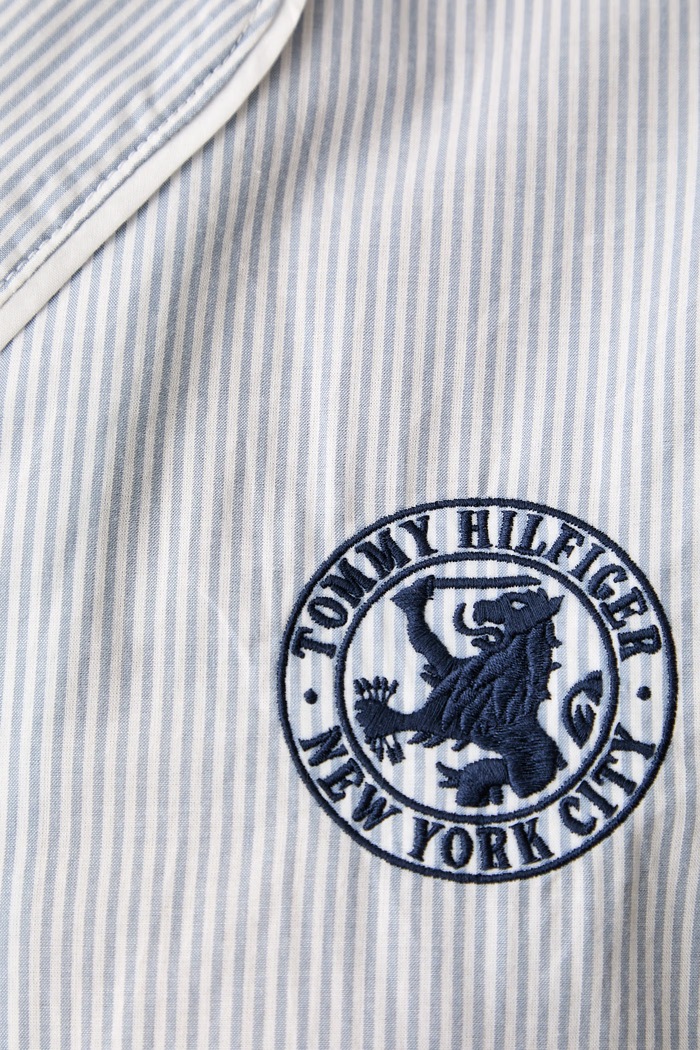 Pidžama košulja za žene od pamuka Tommy Hilfiger plava UW0UW05764