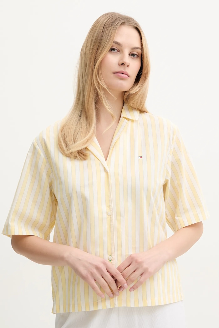 Oblačila Bombažna spalna srajca Tommy Hilfiger UW0UW05946 rumena
