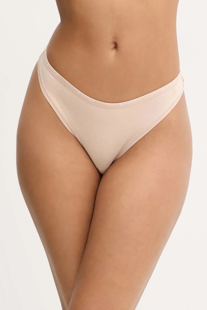 Tommy Hilfiger stringi dzianina beżowy UW0UW05741