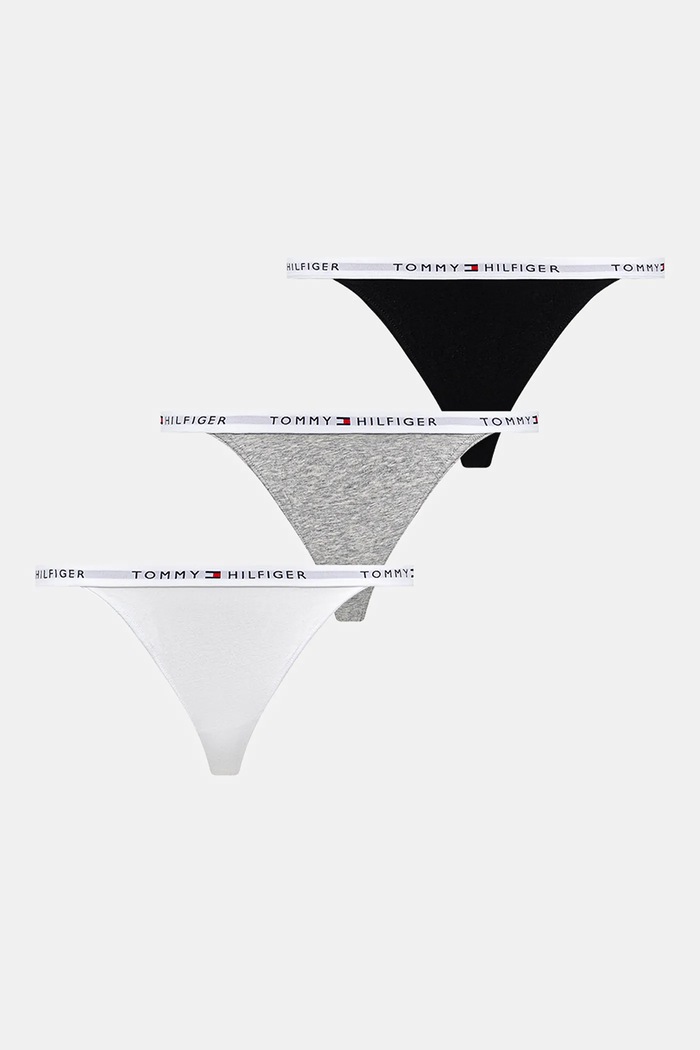 Tommy Hilfiger stringi 3-pack dzianina biały UW0UW05757