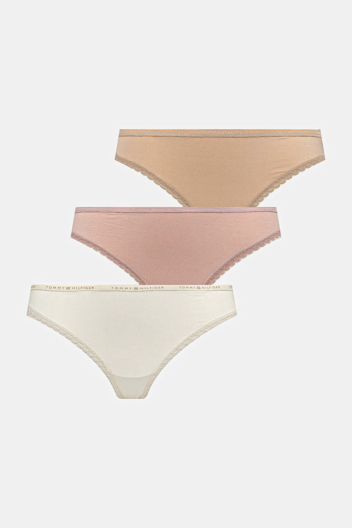 Tommy Hilfiger stringi 3-pack dzianina różowy UW0UW05882