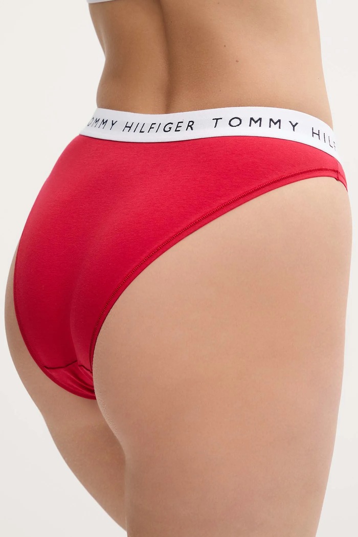 Tommy Hilfiger figi damskie bawełniane z elastanem UW0UW06038 czerwony AA00