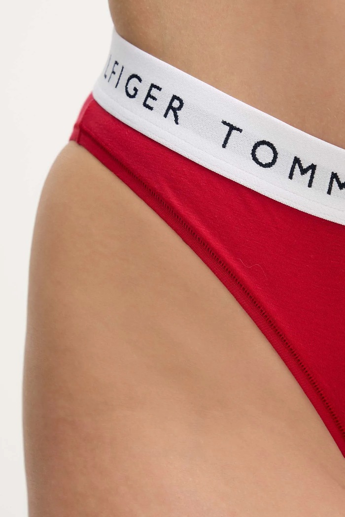 Tommy Hilfiger figi damskie bawełniane z elastanem czerwony UW0UW06038