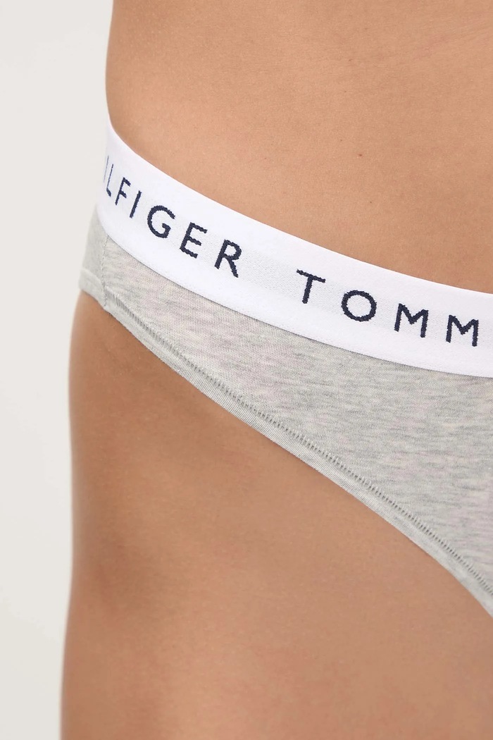 Ρούχα Tommy Hilfiger κιλότα γυναικεία βαμβάκι με ελαστάν UW0UW06038 γκρί