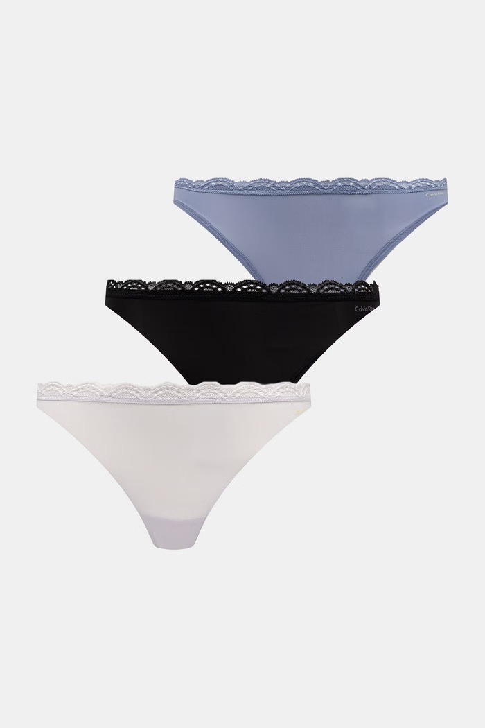 Calvin Klein Underwear tanga dámské 3-pack fialová LV00QD5300