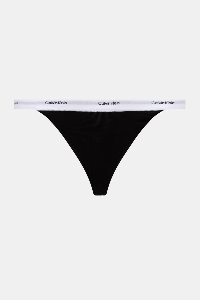 Calvin Klein Underwear στρινγκ γυναικεία βαμβακερά με ελαστάν 3-pack γκρί LV00QD5308