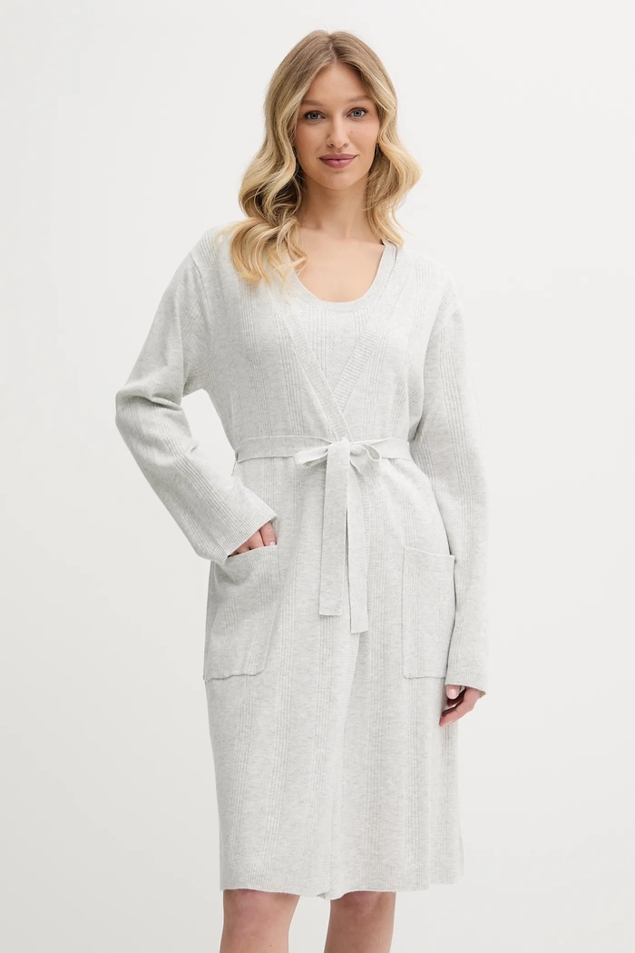 Kućni ogrtač Dkny pletivo siva YI00050