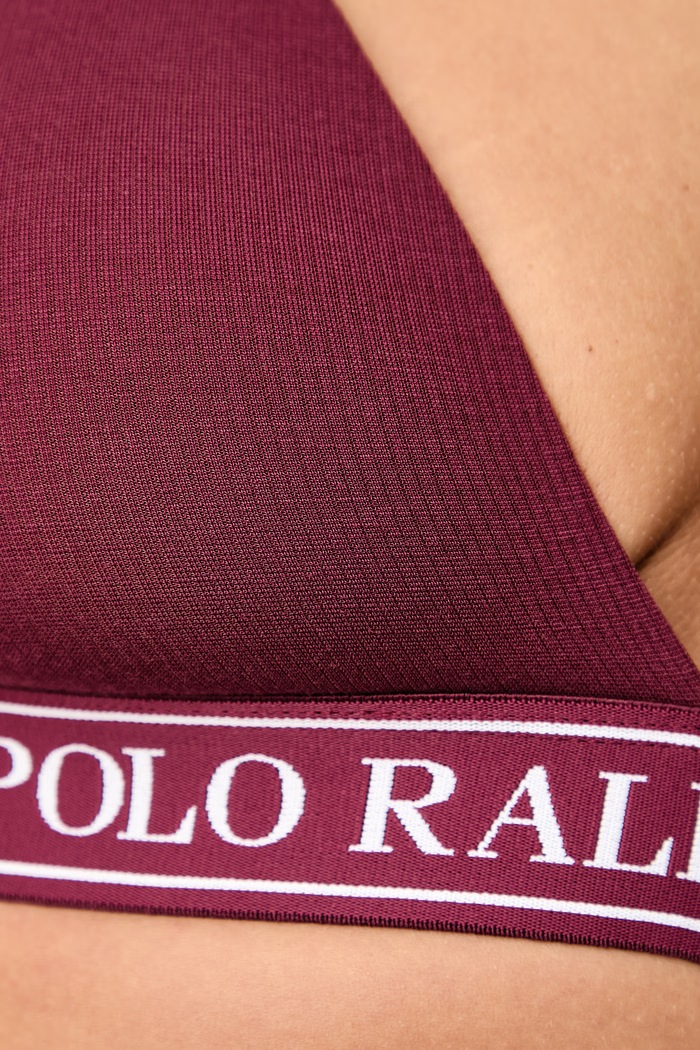 Триъгълен сутиен с памук Polo Ralph Lauren 4P0480 бордо