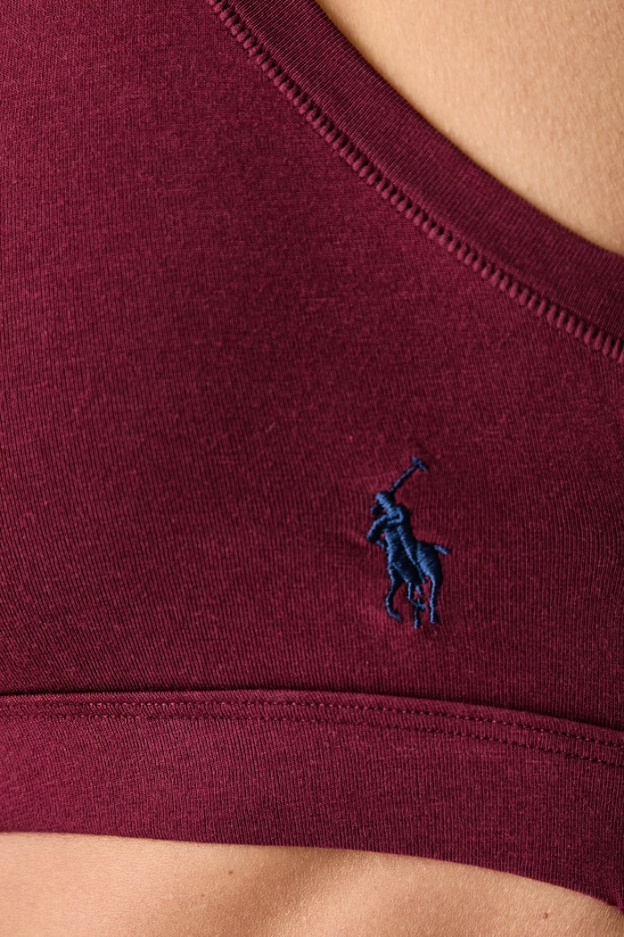 Сутиен от памук с еластан Polo Ralph Lauren 4P0498 бордо
