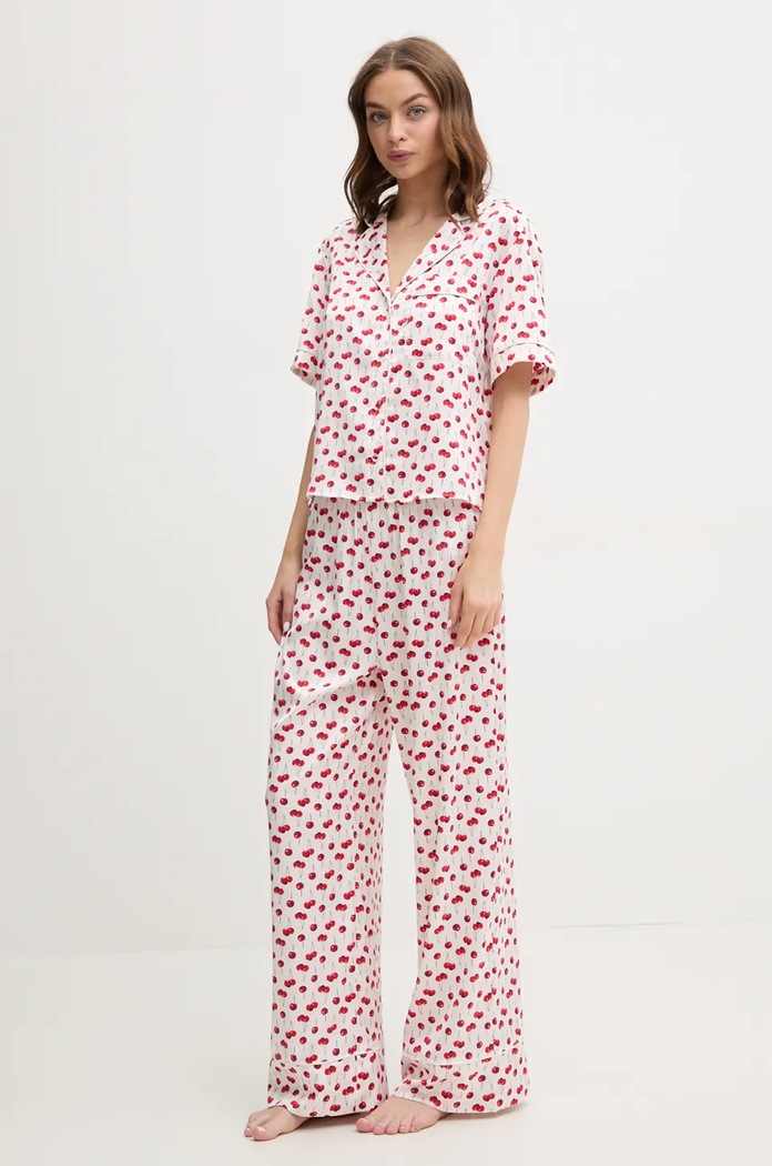 Abercrombie & Fitch koszula piżamowa KI146.5049.508 beżowy SS25