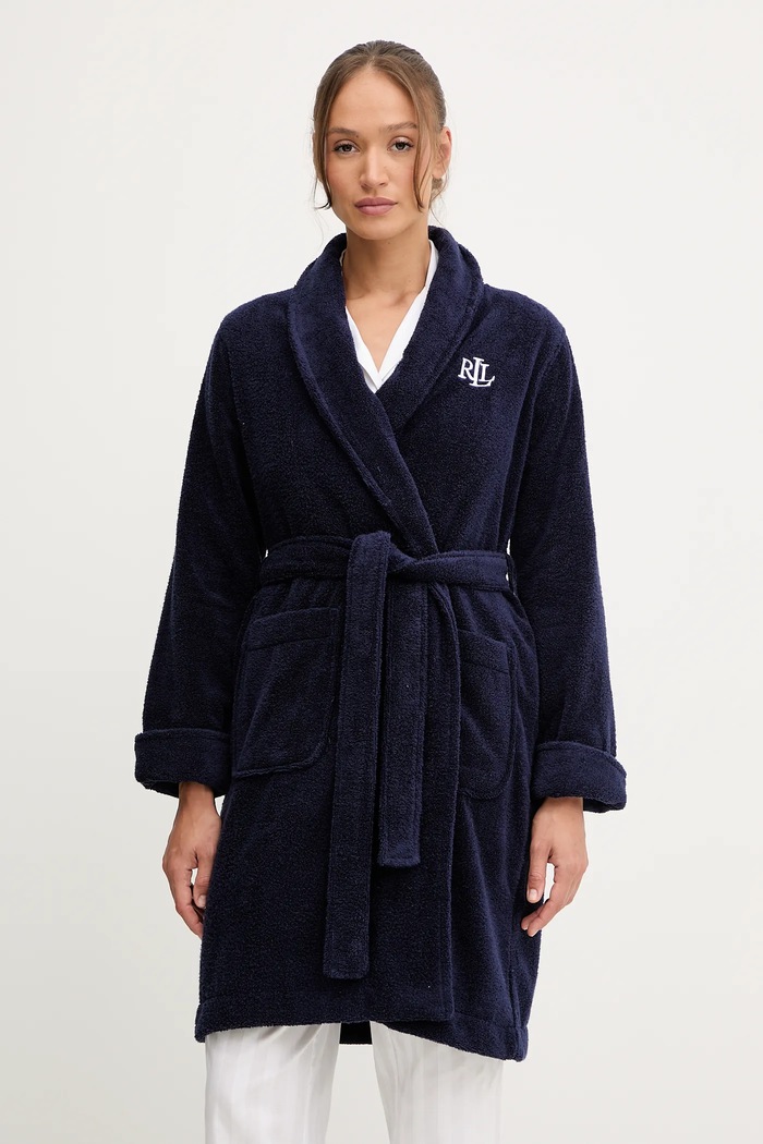 Lauren Ralph Lauren Памучен халат Lauren Ralph Lauren тъмносин ILN42298