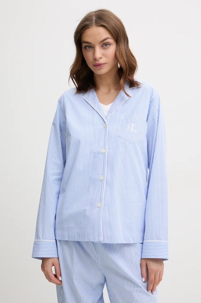 Odzież Lauren Ralph Lauren Piżama dwuczęściowa damska bawełniana ILN92315 niebieski