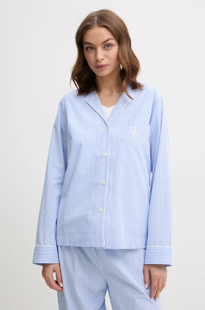 Odzież Lauren Ralph Lauren Piżama dwuczęściowa damska bawełniana ILN92315 niebieski