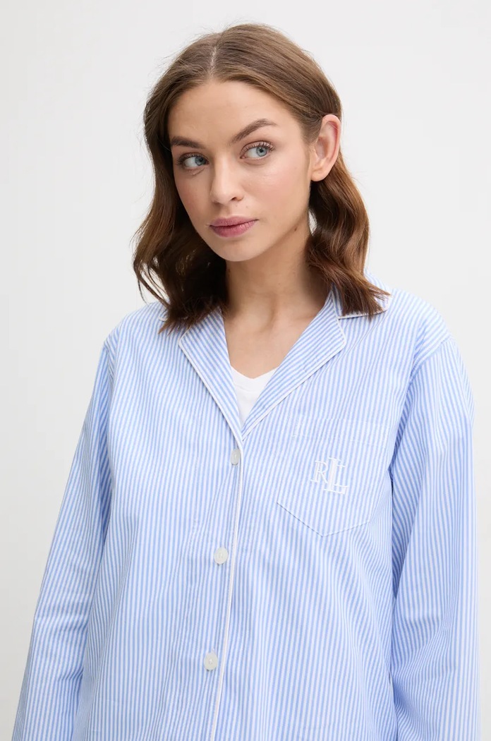 Piżama dwuczęściowa damska bawełniana Lauren Ralph Lauren niebieski ILN92315