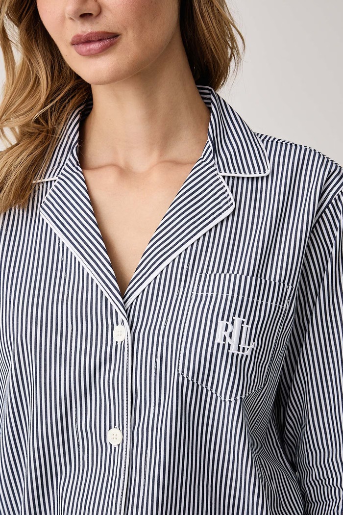 Piżama dwuczęściowa damska bawełniana Lauren Ralph Lauren granatowy ILN92315