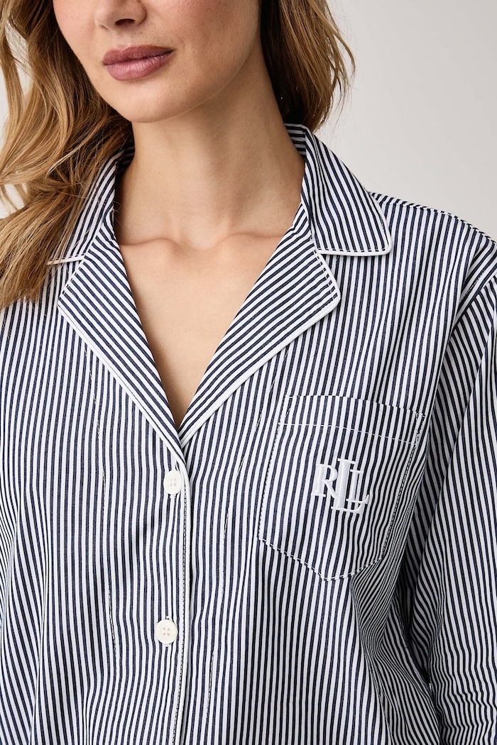Piżama dwuczęściowa damska bawełniana Lauren Ralph Lauren granatowy ILN92315