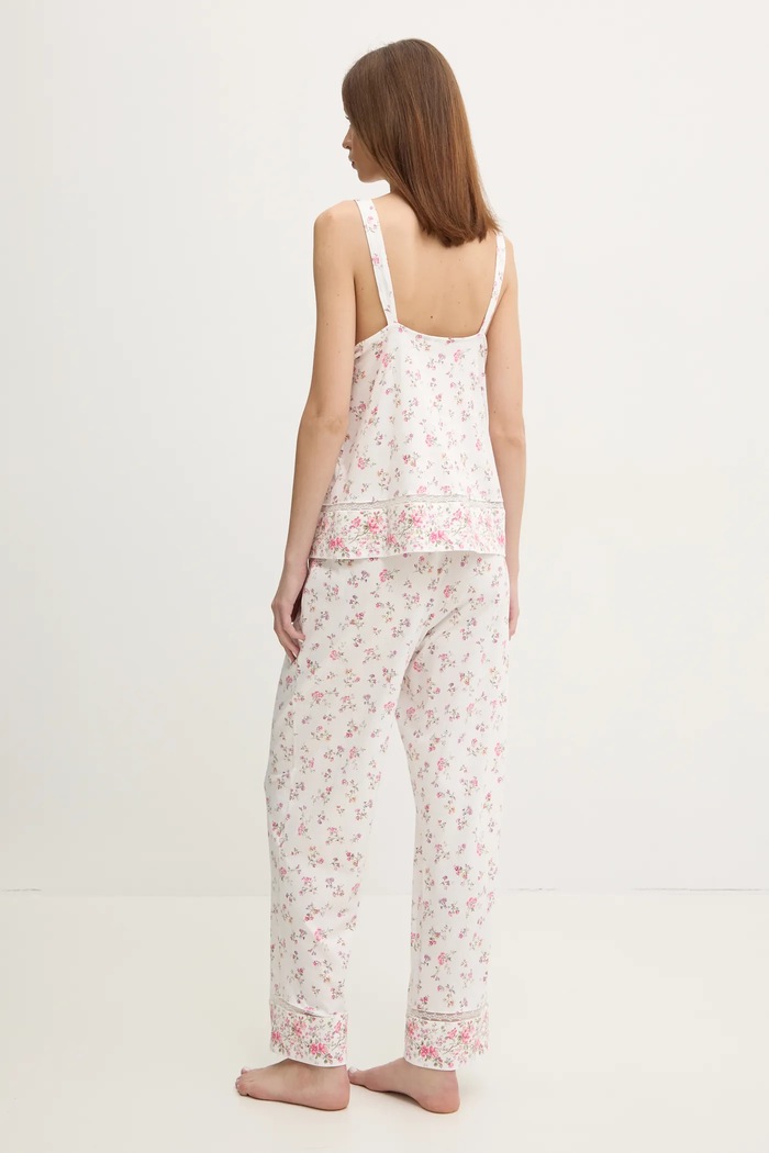 Bavlněné pyžamo Lauren Ralph Lauren ILN72408 bílá SS25
