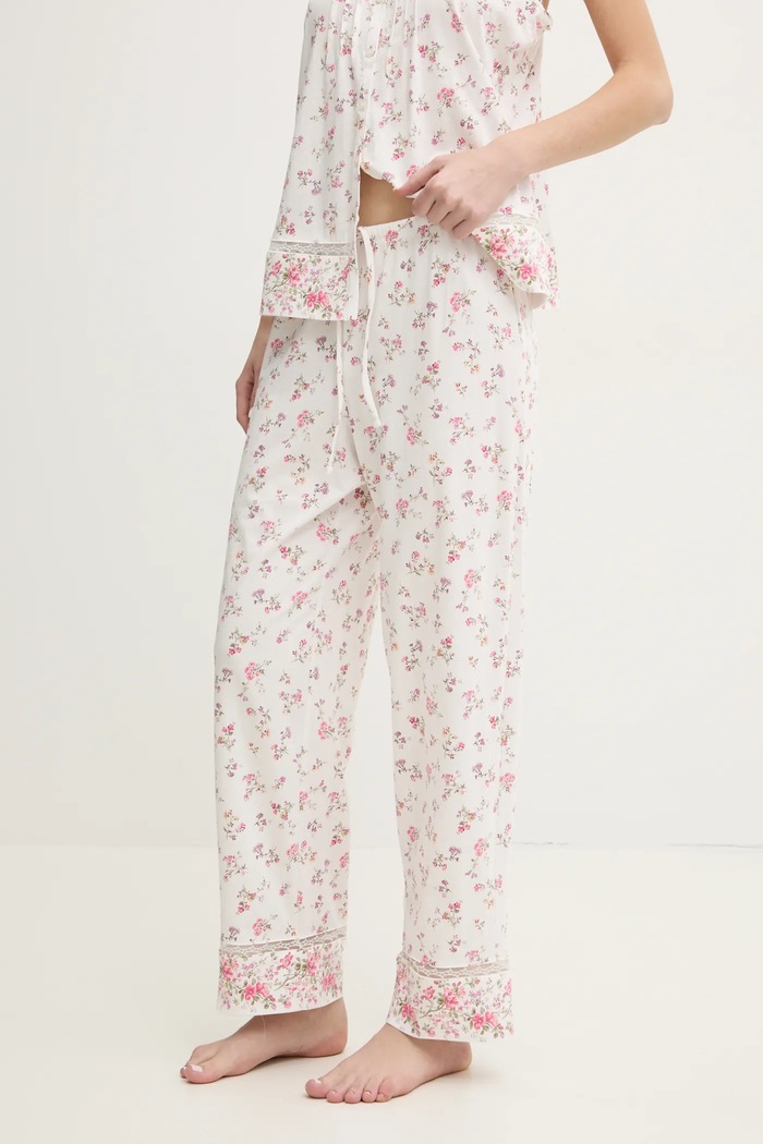 Bavlněné pyžamo Lauren Ralph Lauren bílá ILN72408