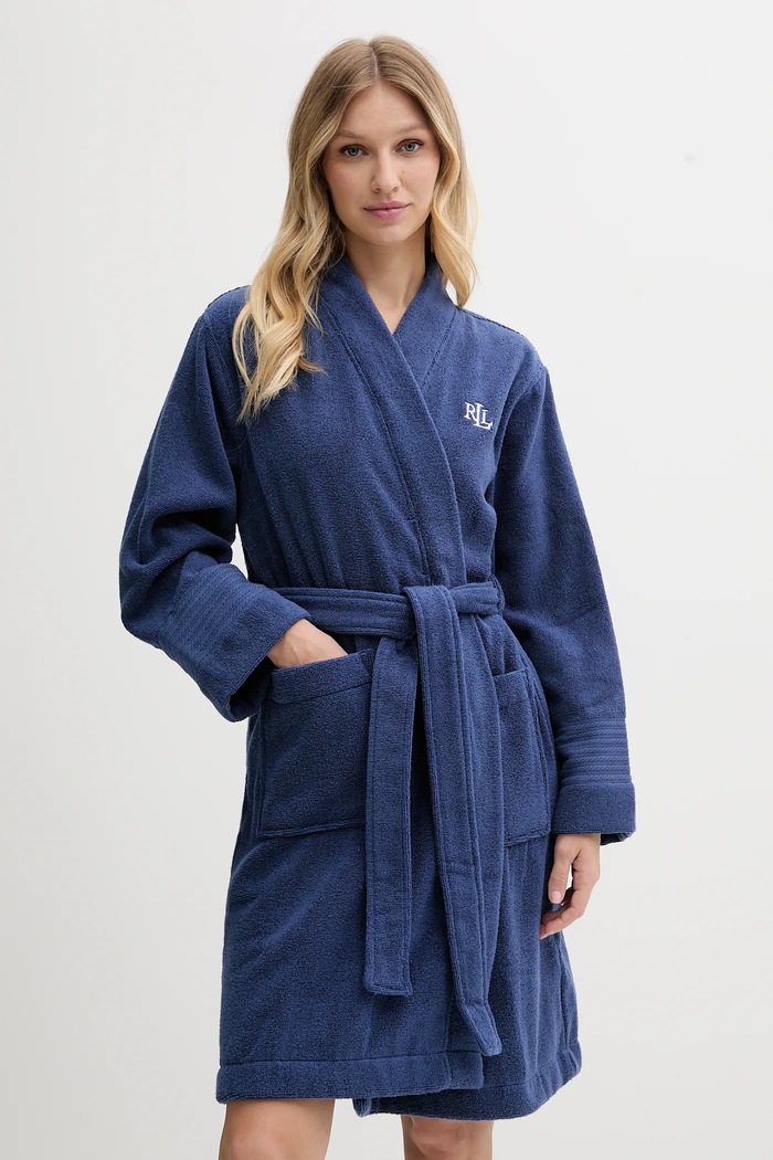 Lauren Ralph Lauren pamut köntös sima kék ILN42435