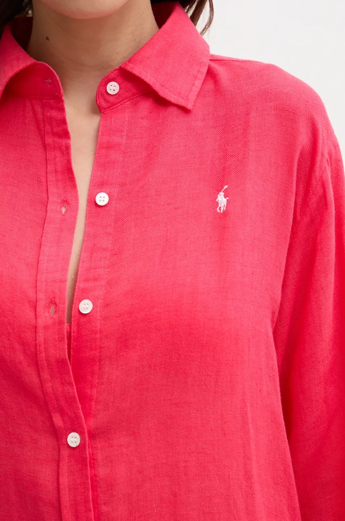 Plážová košeľa dámska Polo Ralph Lauren ružová 21564377