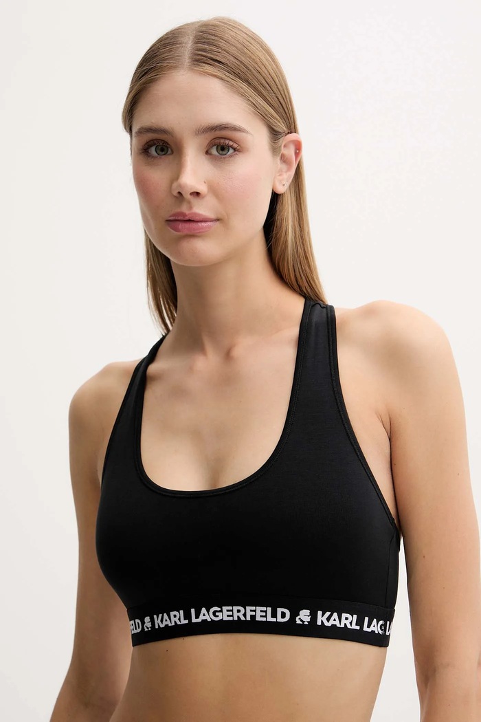 Podprsenka Karl Lagerfeld LOGO BRALETTE bez kostíc čierna A1W47007