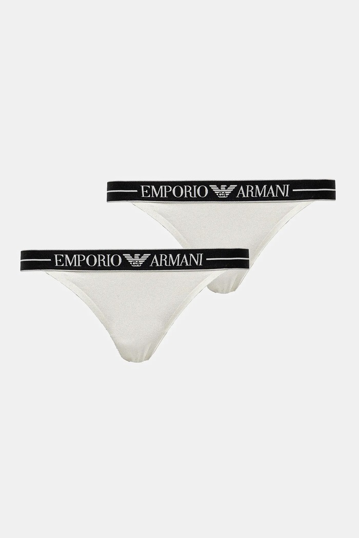 Tanga Emporio Armani Underwear 2-pack tanga bílá EW000405.AF10881