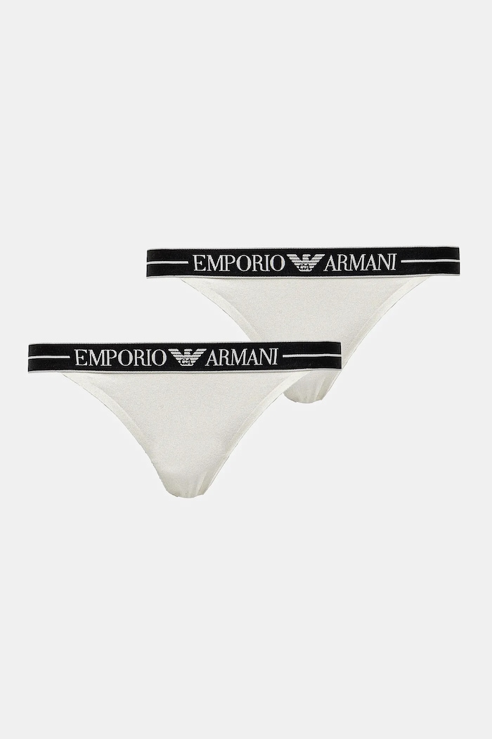 Tanga Emporio Armani Underwear 2-pack tanga bílá EW000405.AF10881
