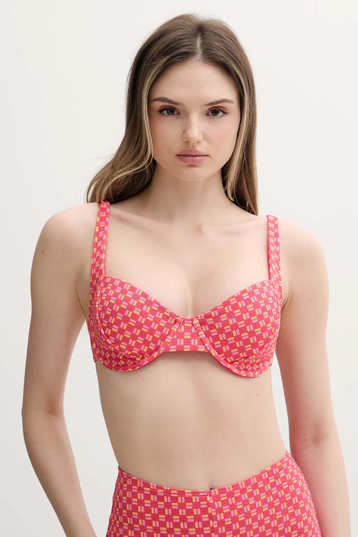 Bikini top Rip Curl με μεταλλικές μπανέλες ροζ 0NDWSW