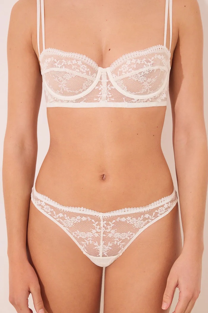 women'secret stringi koronka biały 5359624