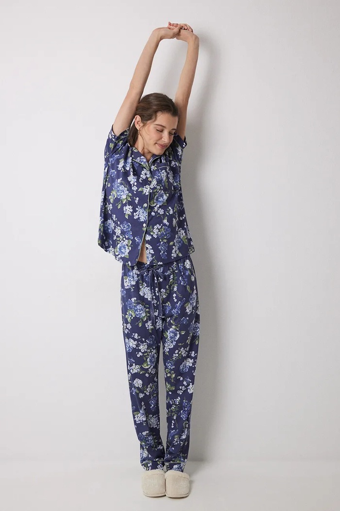 Bavlněné pyžamo women'secret sada modrá 3599153