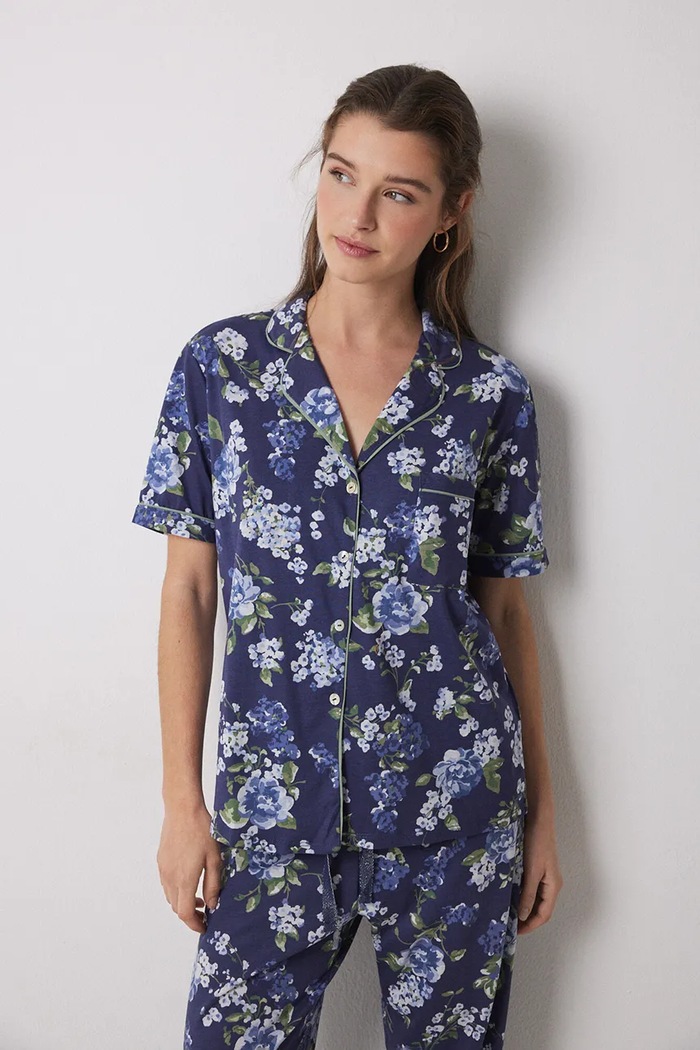 Bavlněné pyžamo women'secret 3599153 modrá SS25
