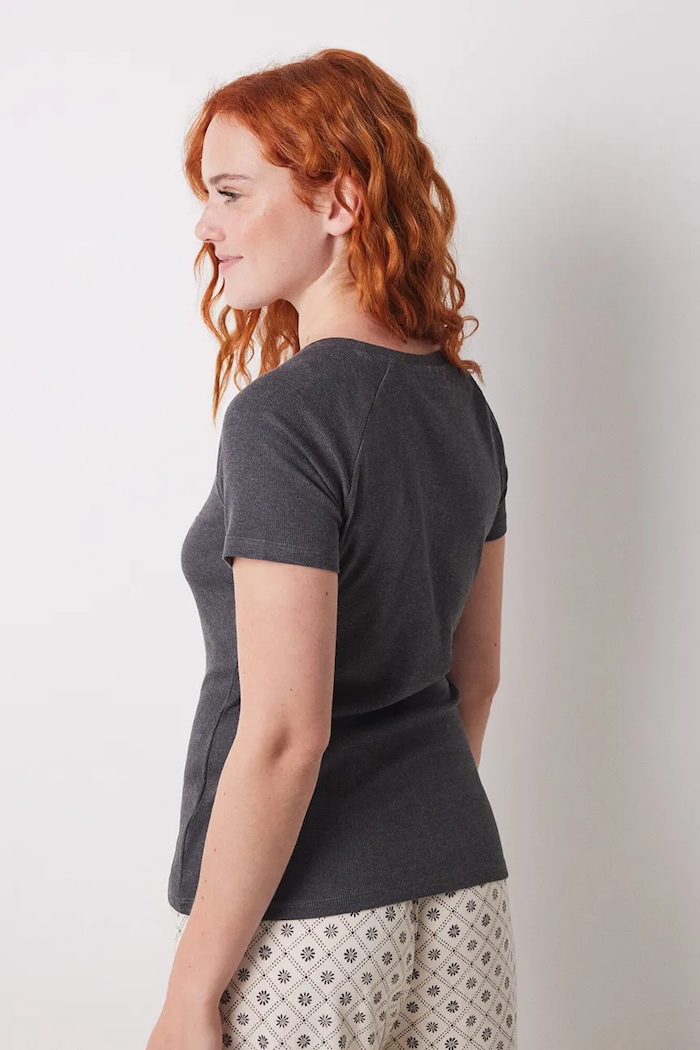 Odzież women'secret t-shirt piżamowy bawełniany 3279685 szary