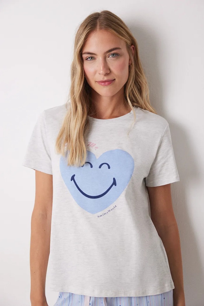 Ρούχα Βαμβακερές πιτζάμες women'secret SMILEY 3139849 γκρί