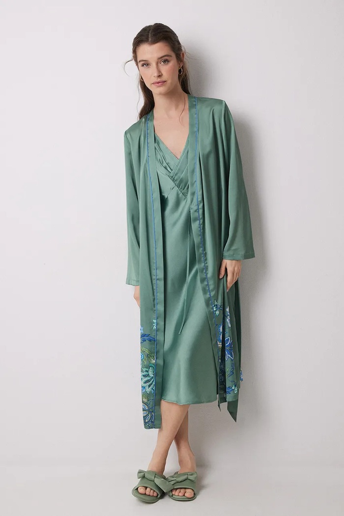 women'secret accappatoio raso verde 2539002