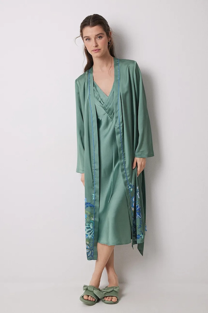 women'secret accappatoio raso verde 2539002