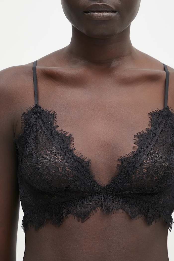 Anine Bing biustonosz Lace Bra With Trim czarny A.10.0003