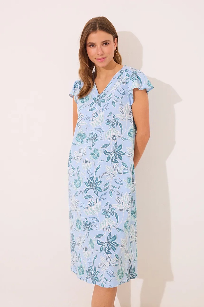 women'secret cămașă de noapte din bumbac camasa de noapte turcoaz 4369321