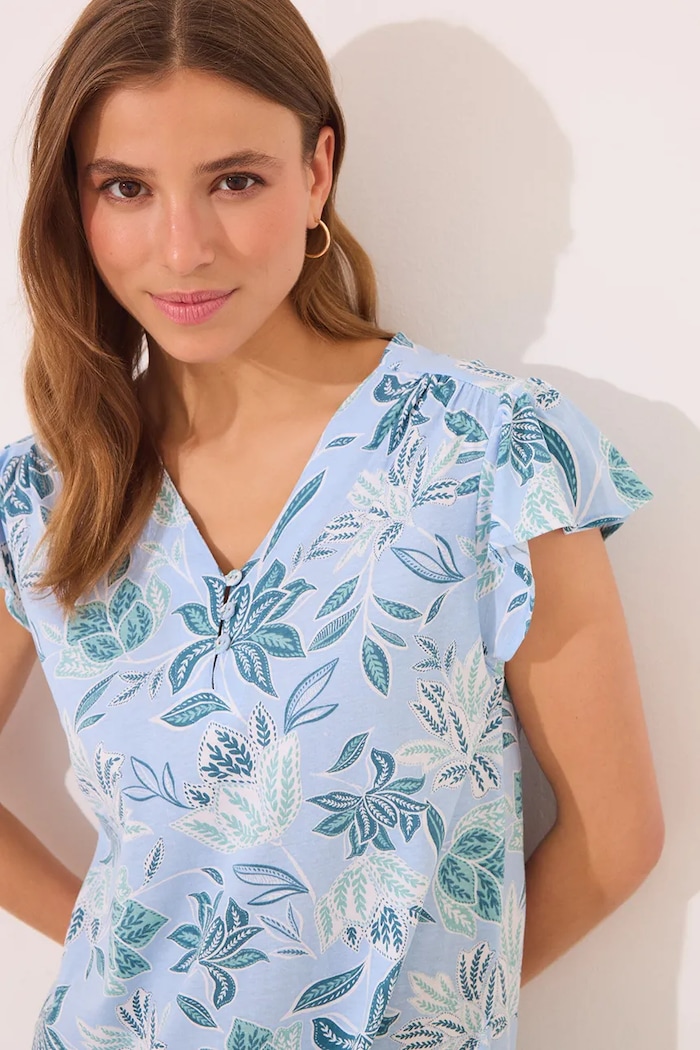 women'secret cămașă de noapte din bumbac 4369321 turcoaz SS25