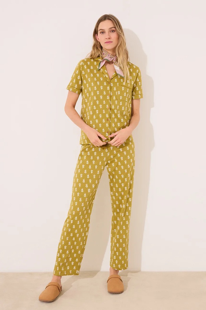 women'secret pijamale de bumbac set verde 4859408