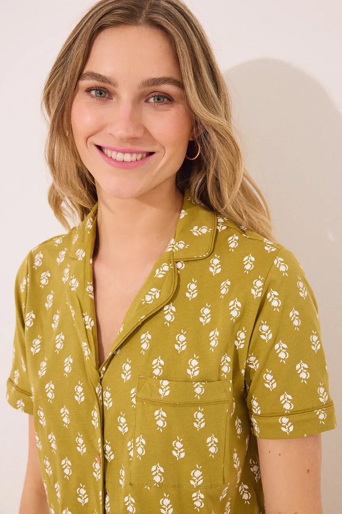 Îmbrăcăminte women'secret pijamale de bumbac 4859408 verde