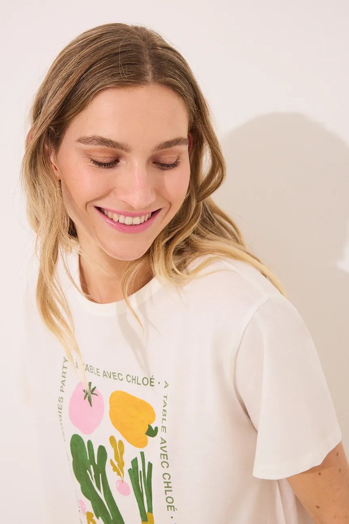 Ρούχα women'secret Βαμβακερή πιτζάμα μπλουζάκι women'secret 3279694 λευκό