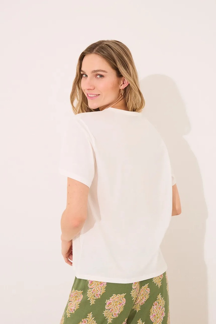 Βαμβακερή πιτζάμα μπλουζάκι women'secret women'secret 3279694 λευκό
