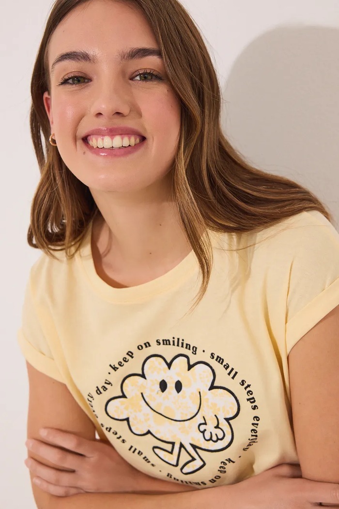 Îmbrăcăminte women'secret set de pijama de bumbac 3139873 galben