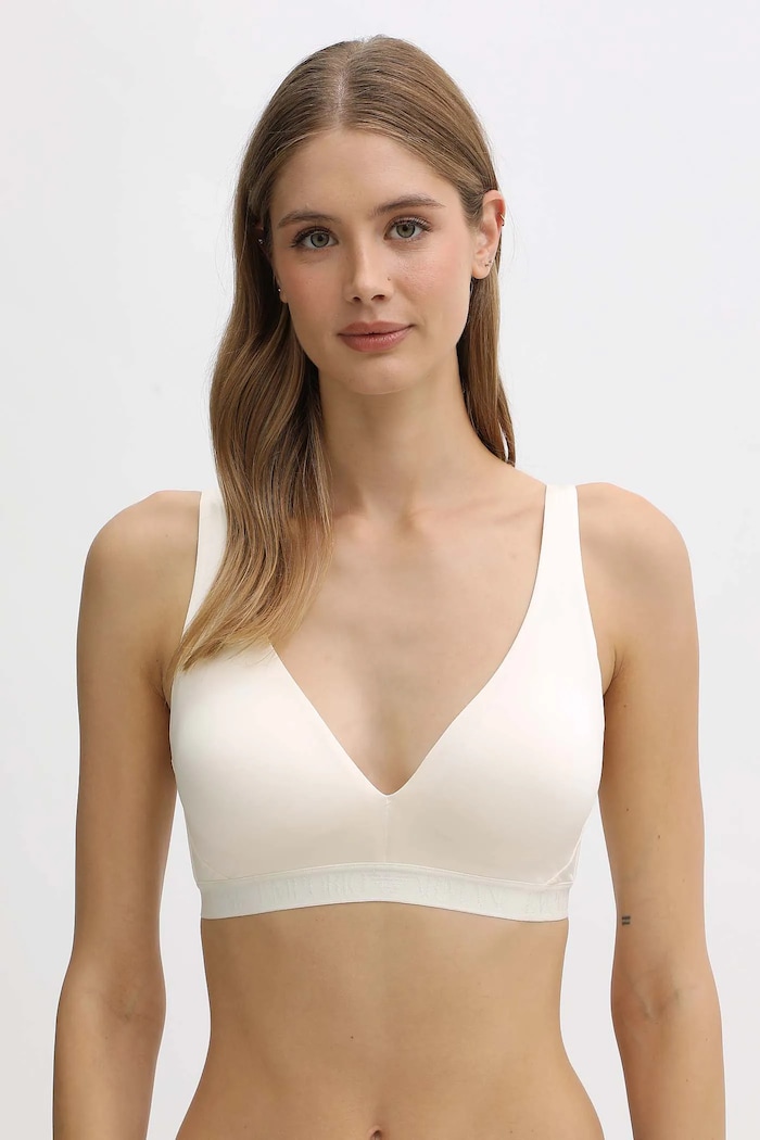Podprsenka Emporio Armani Underwear bez kostíc béžová EW000435.AF10891