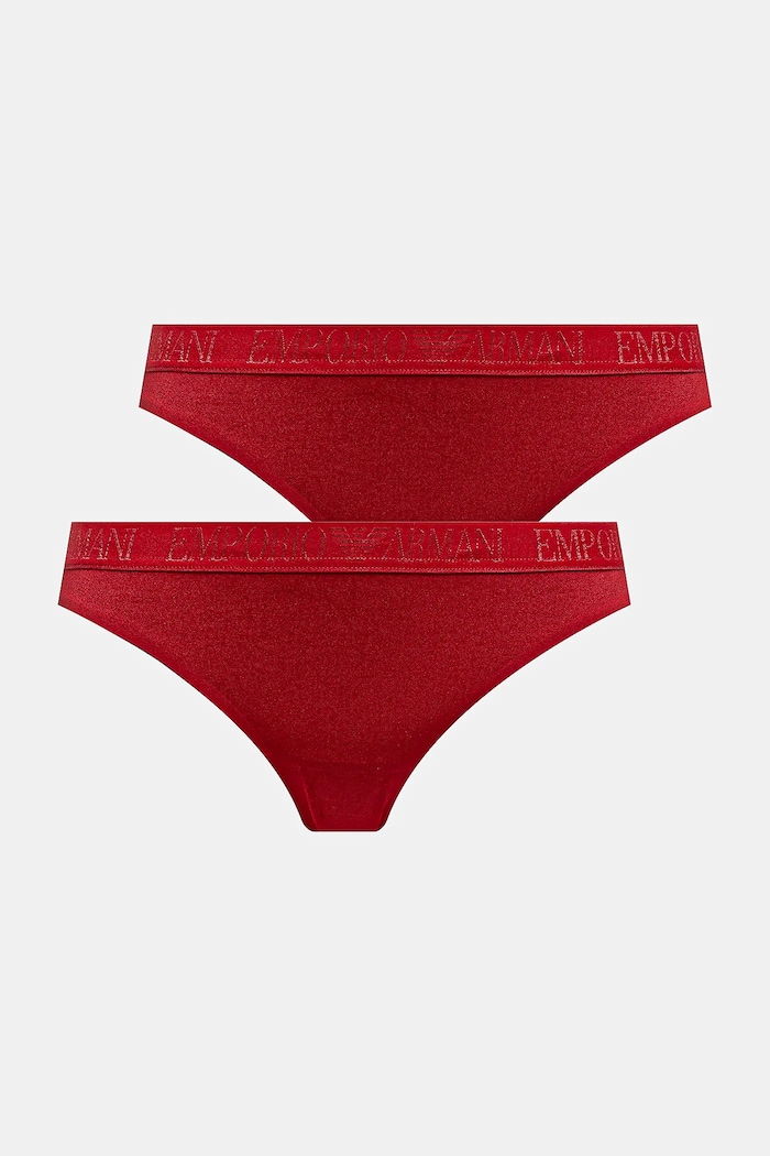 Σλιπ Emporio Armani Underwear 2-pack πλεκτό ύφασμα κόκκινο EW000404.AF10891